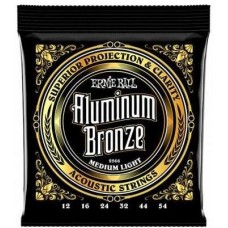 Ernie Ball 2566 струны для акустической гитары ALUMINUM BRONZE MEDIUM LIGHT(12-16-24w-32-44-54)