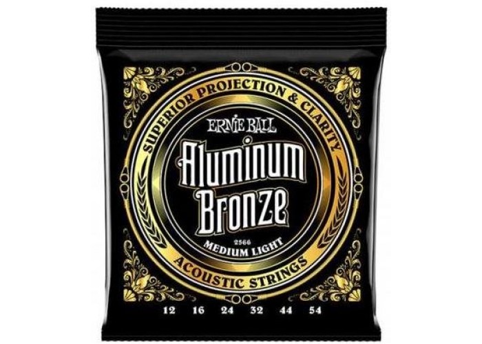 Ernie Ball 2566 струны для акустической гитары ALUMINUM BRONZE MEDIUM LIGHT(12-16-24w-32-44-54)