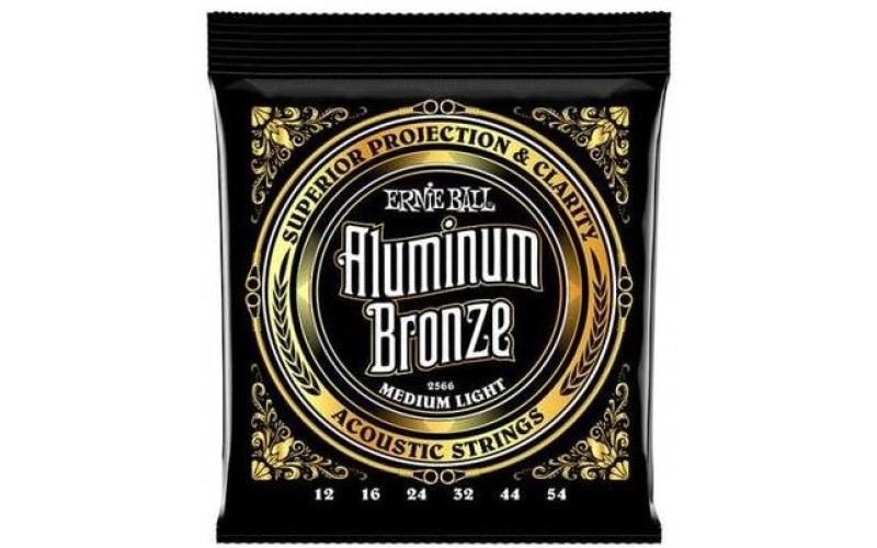 Ernie Ball 2566 струны для акустической гитары ALUMINUM BRONZE MEDIUM LIGHT(12-16-24w-32-44-54)