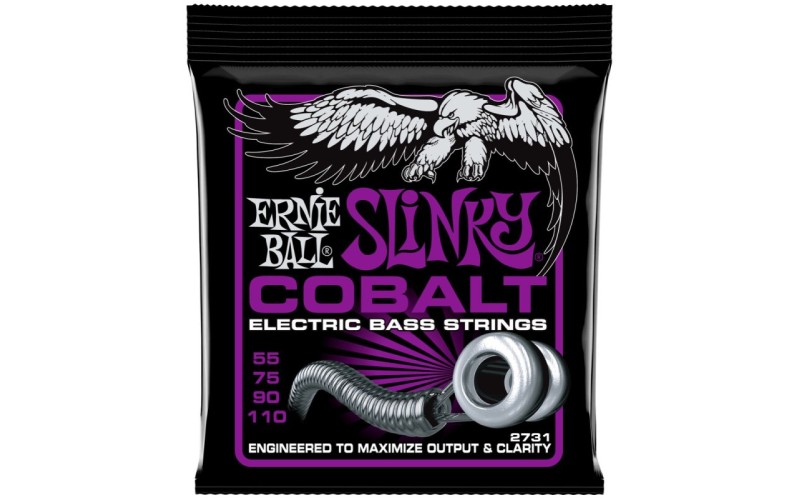 ERNIE BALL 2731 струны для бас-гитары Cobalt Bass Power Slinky (55-75-90-110)