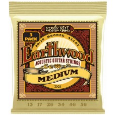 ERNIE BALL 3002 Струны для акустической гитары Earthwood 80/20 Bronze Medium 3 Pack 13-56