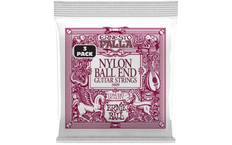 ERNIE BALL 3409 Ernesto Palla Black and Gold Ball End Nylon 3 Pack Струны для акустической гитары