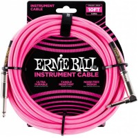 ERNIE BALL 6078 Инструментальный кабель в оплетке, 3,05м, прямой-угловой 