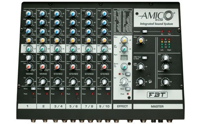 FBT AMICO 10 USB - активный звук. комплект СУБ +2 САТ.(стойки , чехол и кабели - ОТДЕЛЬНО!)