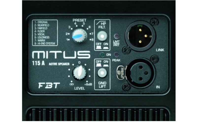 FBT MITUS 115A - 2-пол акт.АС, би-амп, 400+200Вт, 133дБ, 46Гц-20к Гц, DSP, 15