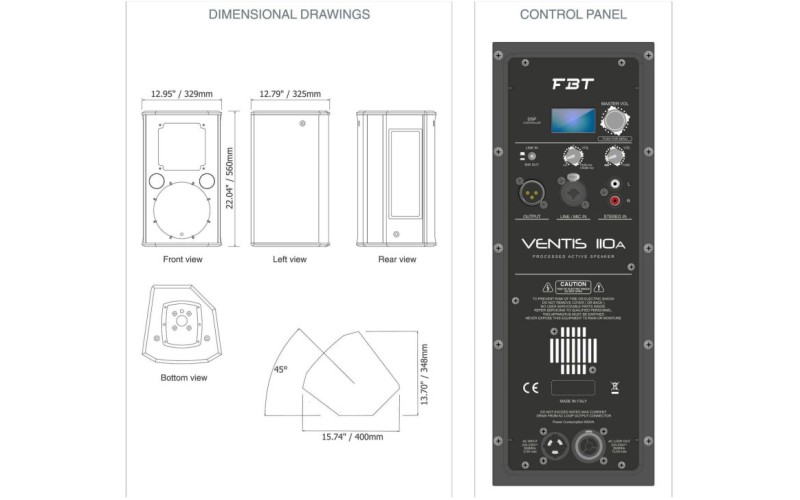 FBT VENTIS 110A - 2-х полосная активная акустическая система , 10