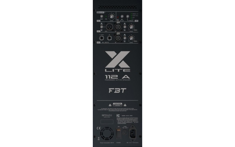 FBT X-LITE 112A - активная двухполосная би-амп акустическая система, НЧ 1200Вт + ВЧ 300 Вт