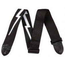 FENDER 2.5' NYLON LIGHTNING BOLT STRAP BLACK ремень для гитары, рисунок молния