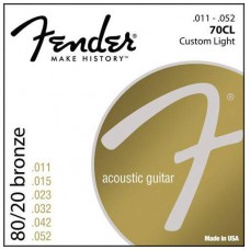 FENDER STRINGS NEW ACOUSTIC 70CL 80/20 BRONZE 11-50 струны для акустической гитары