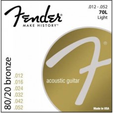 FENDER STRINGS NEW ACOUSTIC 70L 80/20 BRNZ BALL END 12-52, струны для акустической гитары