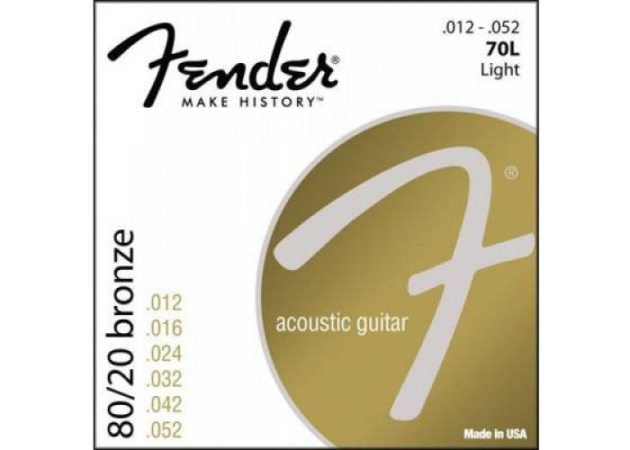 FENDER STRINGS NEW ACOUSTIC 70L 80/20 BRNZ BALL END 12-52, струны для акустической гитары