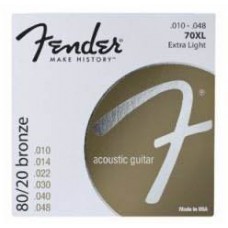 FENDER STRINGS NEW ACOUSTIC 70XL 80/20 BRNZ BALL END 10-48 струны для акустической гитары