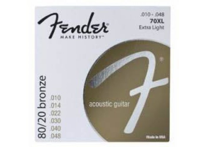 FENDER STRINGS NEW ACOUSTIC 70XL 80/20 BRNZ BALL END 10-48 струны для акустической гитары