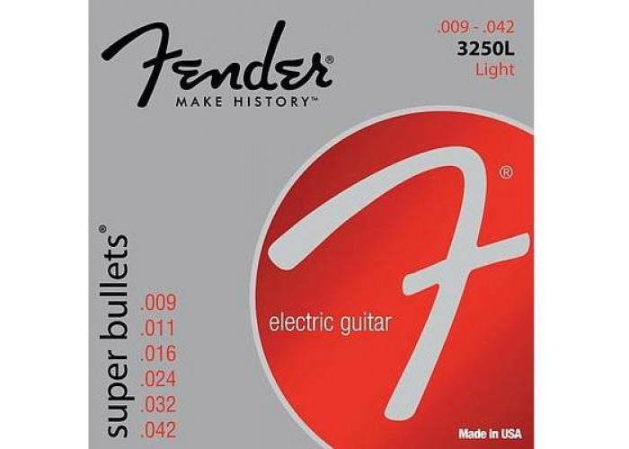 FENDER STRINGS NEW SUPER BULLET 3250L NPS BULLET END 9-42 струны для электрогитары