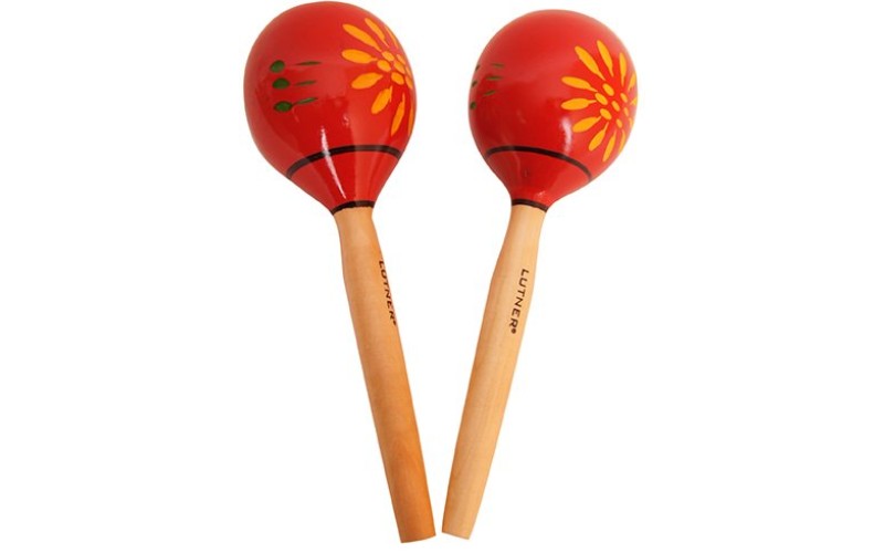 FLEET FLT-MA1750-1 Деревянные маракасы с узорами, длина 30,5см, диам. 9,7см