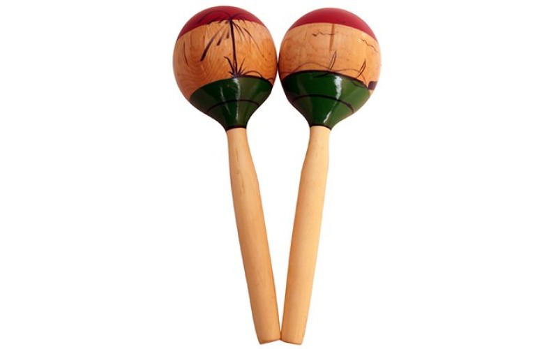 FLEET FLT-MA1750-2 Деревянные маракасы с пальмами, длина 30,5см, диам. 9,7см