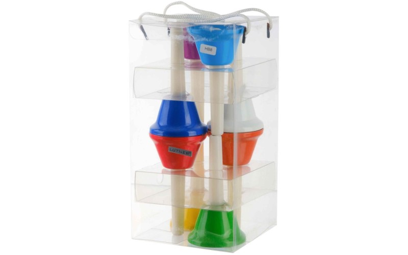 FLEET HB8 Цветные колокольчики с язычками, на ручках, 8шт по нотам в упаковке