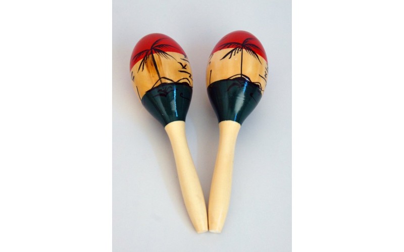 FLEET M1 Деревянные маракасы на ручке диаметр 7.4cм, длина 24.5см