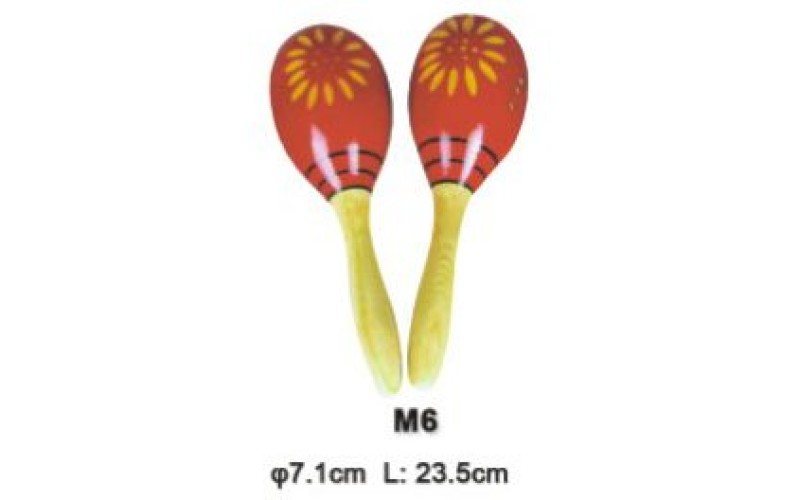 FLEET M6 Деревянные маракасы на ручке, диаметр 7.2cм, длина 23.5см