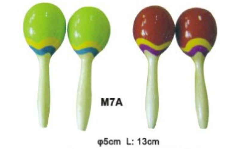 FLEET M7A Деревянные маракасы на ручке, диаметр 5cм, длина 13см