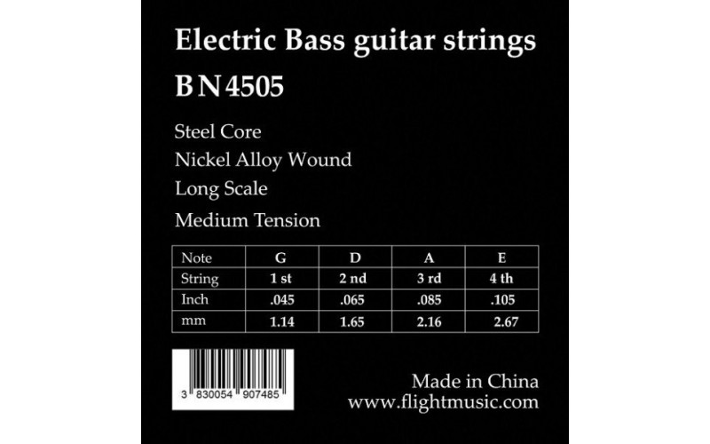 FLIGHT BN4505 - струны для 4х струнной бас-гитары, 40-105