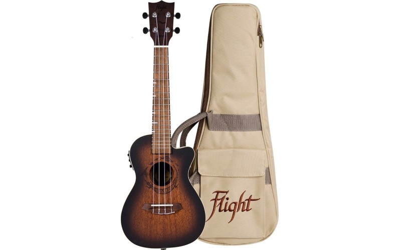 FLIGHT DUC380 CEQ AMBER - укулеле концерт, махагони, чехол в комплекте