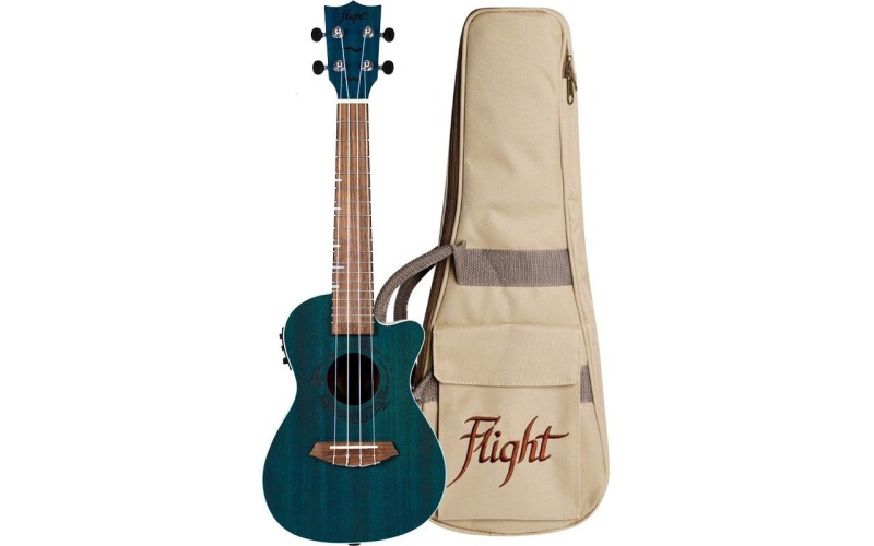 FLIGHT DUC380 CEQ TOPAZ - укулеле концерт, махагони, чехол в комплекте