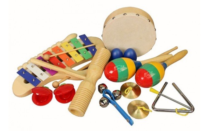 FLIGHT FPS-10  Набор перкуссии 10 предметов, В комплекте: металлофон (8 нот), маракасы- 2шт., кастан