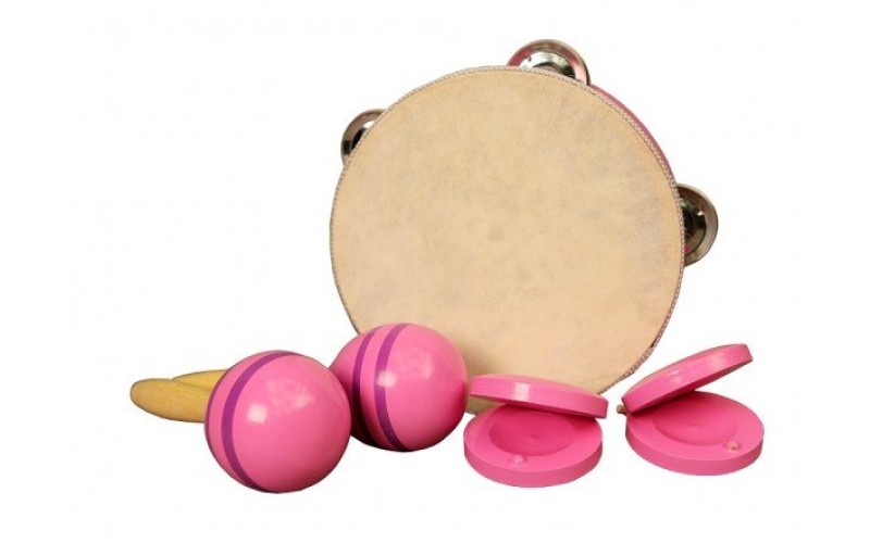 FLIGHT FPS-3P Набор перкуссии 3 предмета, Цвет - розовый. В комплекте: маракасы- 2шт., кастаньеты - 