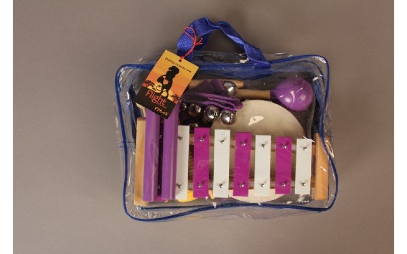 FLIGHT FPS-6V  Набор перкуссии 6 предметов, В комплекте: металлофон(8 нот), гуиро, браслет с бубенчи