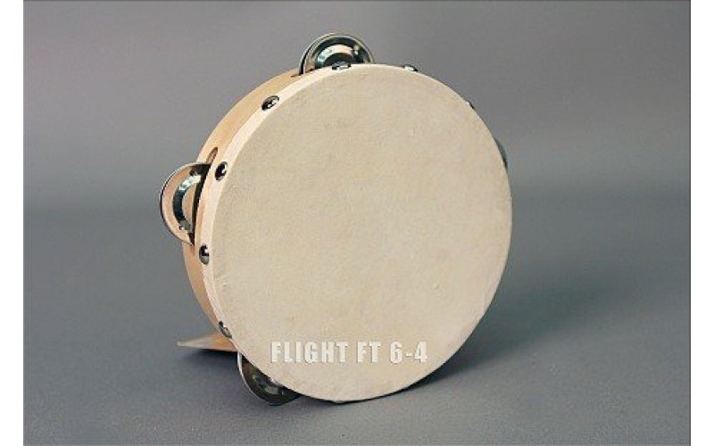 FLIGHT FT 6-4 Тамбурин с 4 джинглами, Размер: 6' (15cм), Состав: дерево, металл