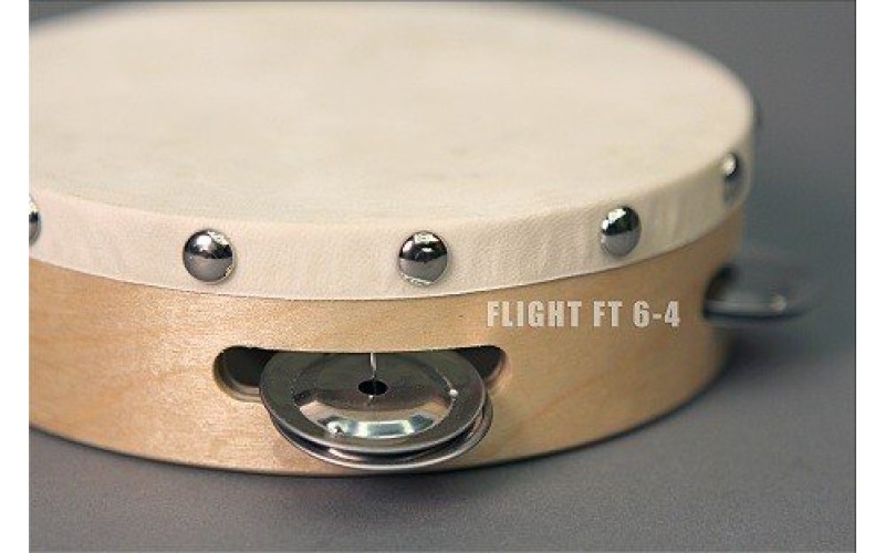 FLIGHT FT 6-4 Тамбурин с 4 джинглами, Размер: 6' (15cм), Состав: дерево, металл