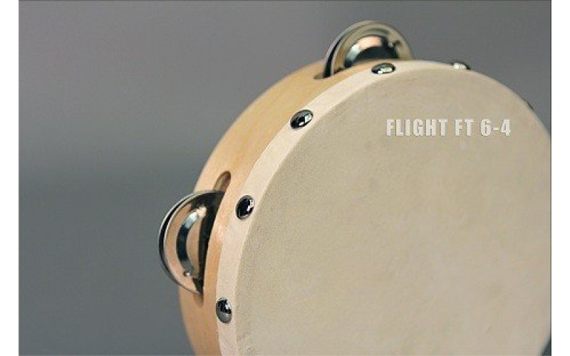 FLIGHT FT 6-4 Тамбурин с 4 джинглами, Размер: 6' (15cм), Состав: дерево, металл