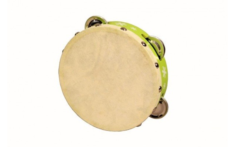 FLIGHT FT 6-4G Тамбурин с 4 джинглами, Размер: 6' (15см) Состав: дерево, металл, Цвет: зеленый