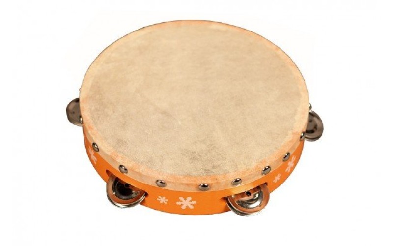 FLIGHT FT 8-5O Тамбурин с 5 джинглами, Размер: 8' (20см) Состав: дерево, металл, Цвет: оранжевый