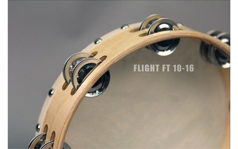 FLIGHT FT10-16 Тамбурин с 16 джинглами, Размер: 10' (25cм) Состав: дерево, металл