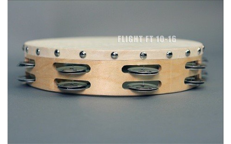 FLIGHT FT10-16 Тамбурин с 16 джинглами, Размер: 10' (25cм) Состав: дерево, металл