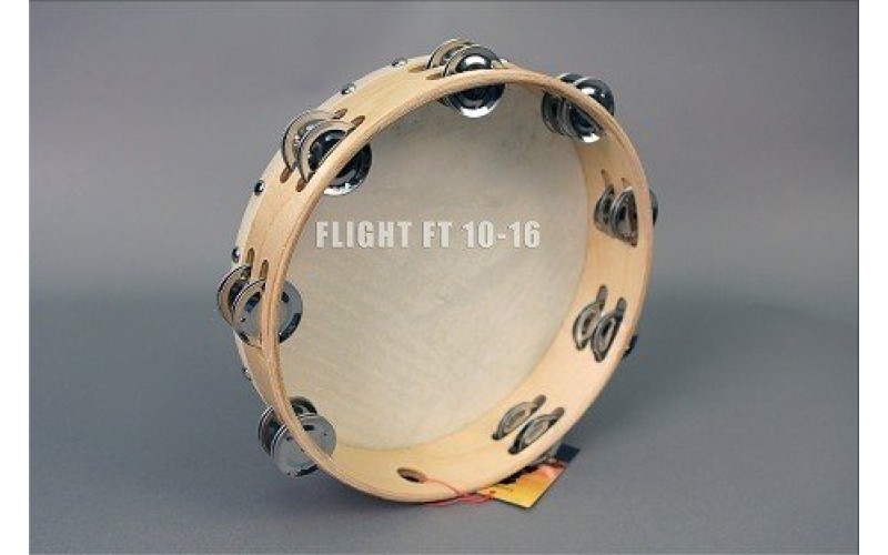 FLIGHT FT10-16 Тамбурин с 16 джинглами, Размер: 10' (25cм) Состав: дерево, металл