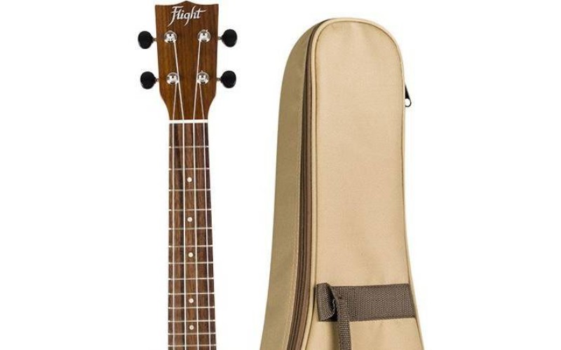 FLIGHT LUS-5 LONG NECK ALL SOLID - укулеле сопрано, полномассивная махагони, чехол в комплекте