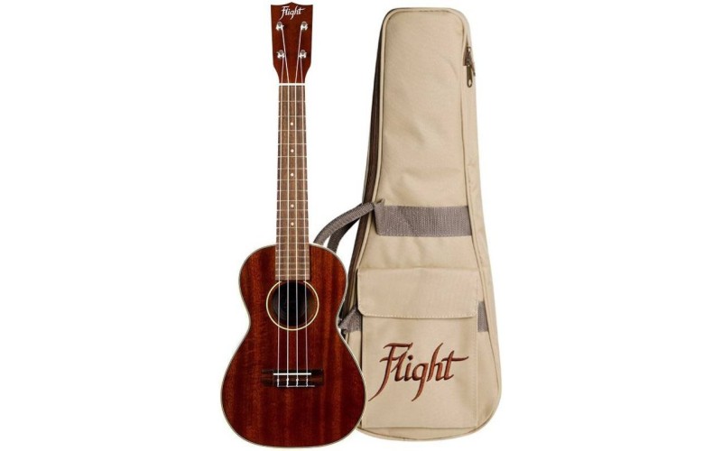 FLIGHT MUC-2 - укулеле концерт, ALL SOLID полный массив махагони, чехол в комплекте