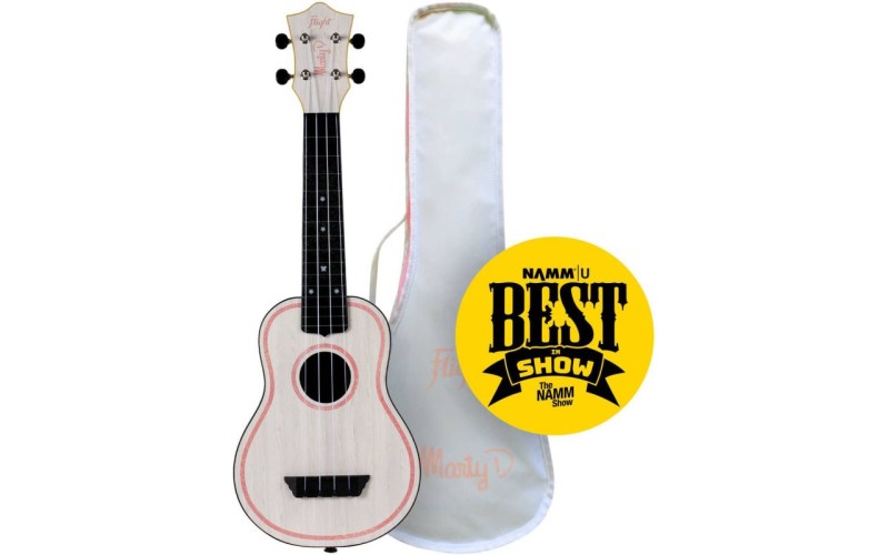 FLIGHT TUS MARTY - укулеле Travel, сопрано, белая, подписная укулеле,пластик