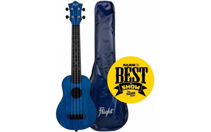 FLIGHT TUSL 35 DB - укулеле Travel, LONG NECK, синяя, черная, пластик