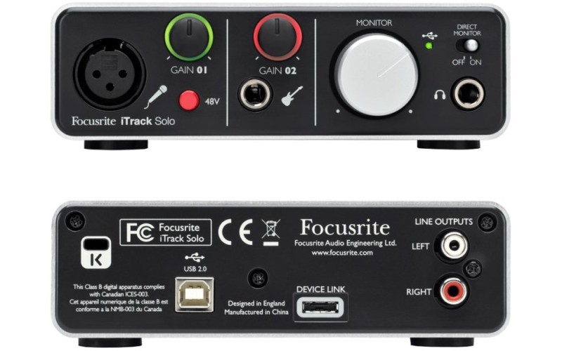 FOCUSRITE iTrack Solo интерфейс для записи гитары и вокала на iPad