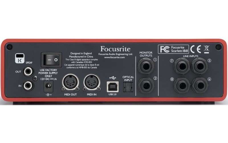 FOCUSRITE Scarlett 18i8 - аудио интерфейс usb