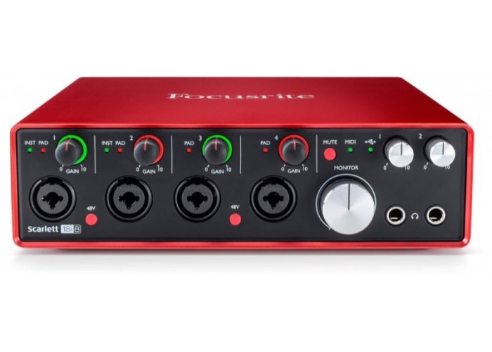 FOCUSRITE Scarlett 18i8 2nd Gen - USB аудио интерфейс, 18 входов, 8 выходов