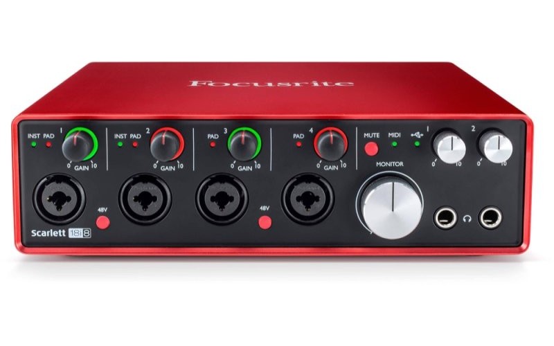 FOCUSRITE Scarlett 18i8 2nd Gen - USB аудио интерфейс, 18 входов, 8 выходов