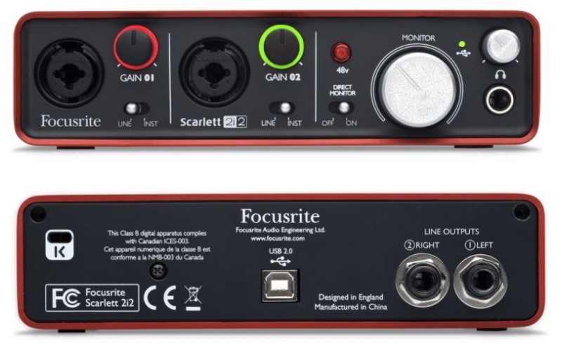 FOCUSRITE Scarlett 2i2 - аудио интерфейс usb