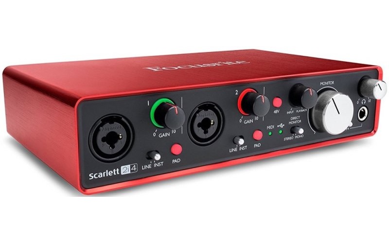 FOCUSRITE Scarlett 2i4 2nd Gen - USB аудио интерфейс, 2 входа, 4 выхода
