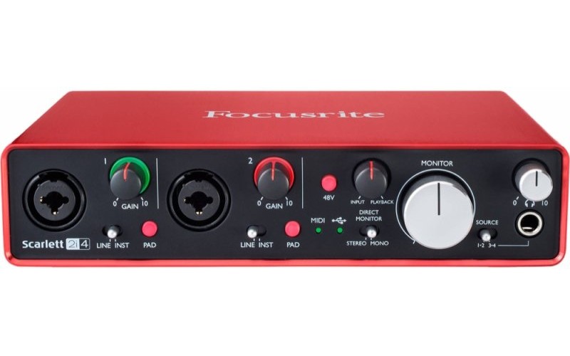 FOCUSRITE Scarlett 2i4 2nd Gen - USB аудио интерфейс, 2 входа, 4 выхода