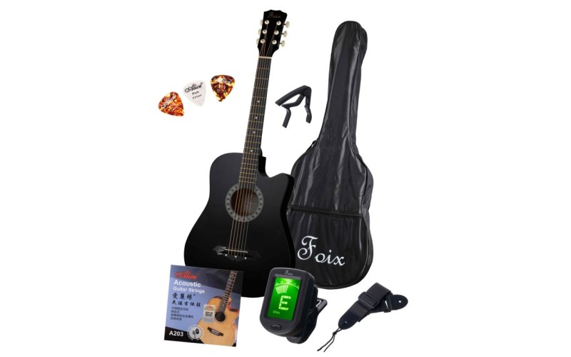 Foix FFG-2038CAP-BK Акустическая гитара+Аксессуары, черная